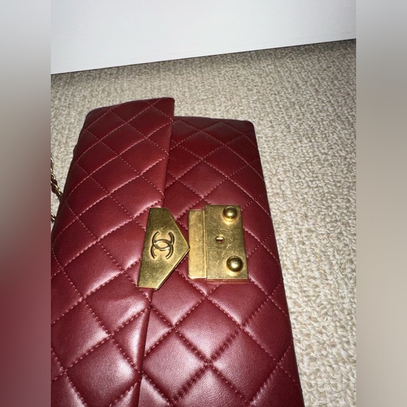 CHANEL Classic Matelasse Lambskin Leather Flap Bag Bordeaux Burgundy - Picture 7 of 11